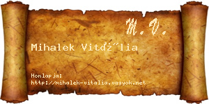 Mihalek Vitália névjegykártya